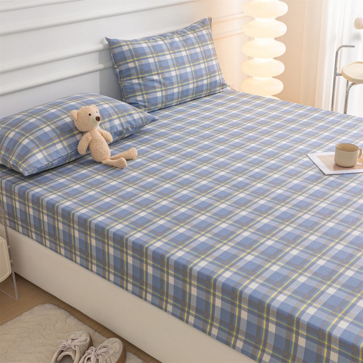 91家纺网 家纺一手货源 找家纺 恒爱家纺 2025新款亲肤舒适全棉纯棉A类单床笠单品床笠单件床笠 莫尼蓝