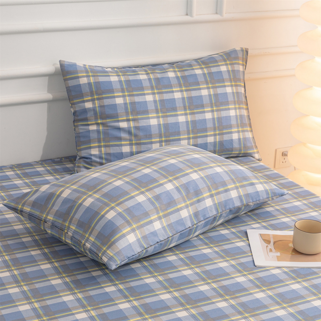 91家纺网 家纺一手货源 找家纺 恒爱家纺 2025新款亲肤舒适全棉纯棉A类单床笠单品床笠单件床笠 莫尼蓝