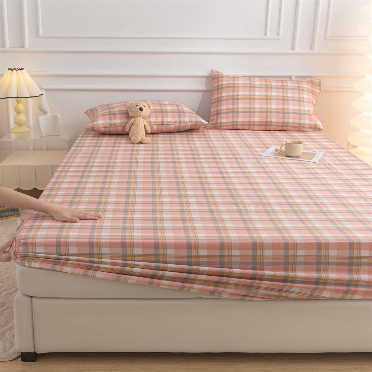 91家纺网 家纺一手货源 找家纺 恒爱家纺 2025新款亲肤舒适全棉纯棉A类单床笠单品床笠单件床笠 莫尼玉