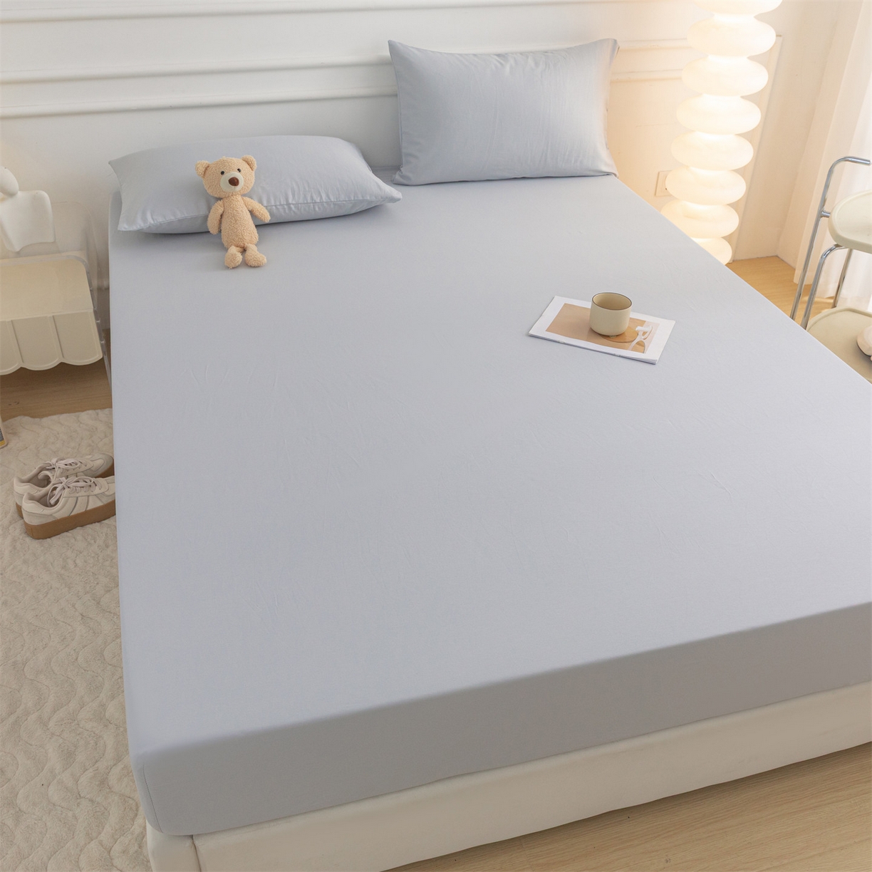 91家纺网 家纺一手货源 找家纺 恒爱家纺 2025新款亲肤舒适全棉纯棉A类单床笠单品床笠单件床笠 梧桐灰