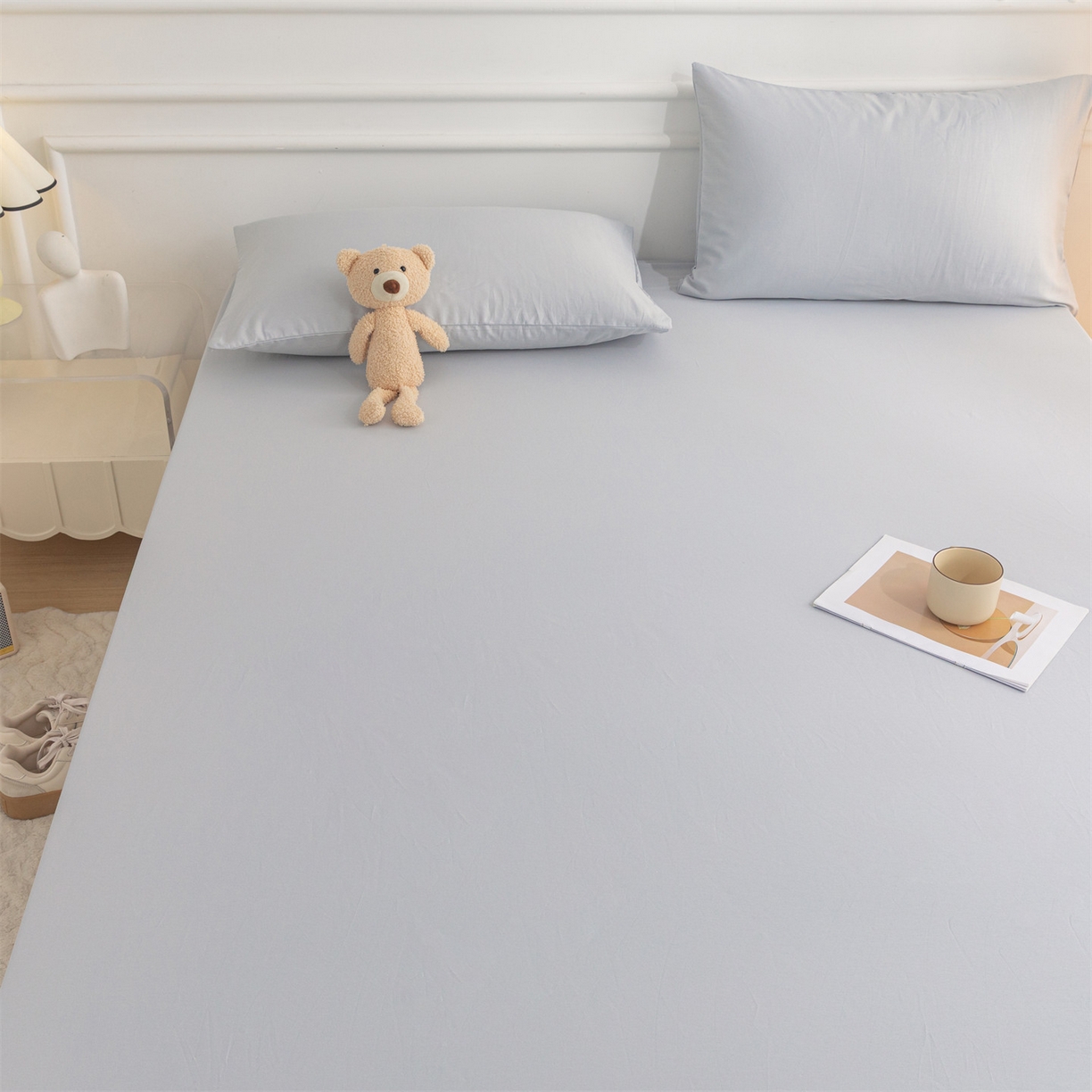 91家纺网 家纺一手货源 找家纺 恒爱家纺 2025新款亲肤舒适全棉纯棉A类单床笠单品床笠单件床笠 梧桐灰