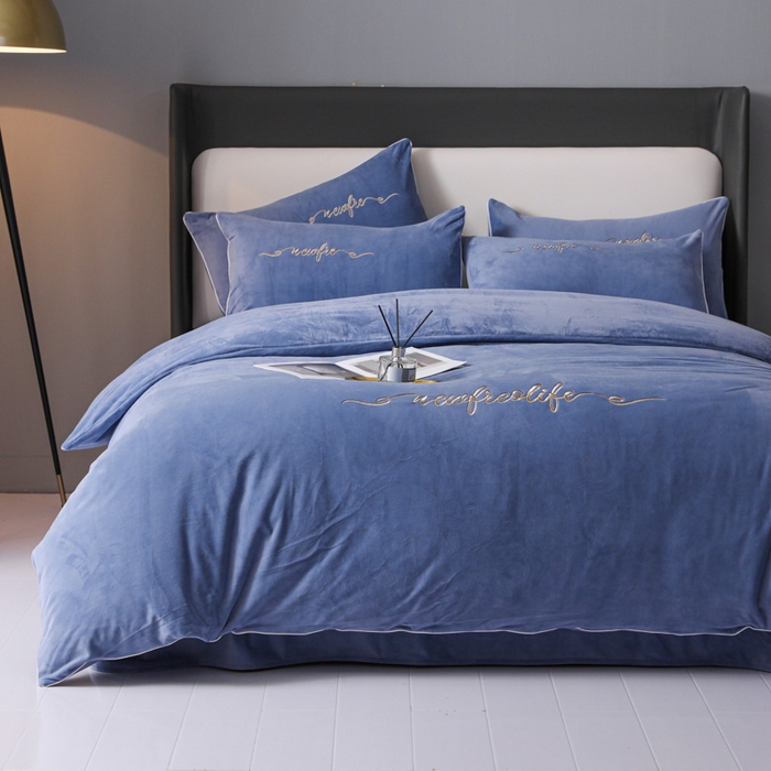 91家纺网 家纺一手货源 找家纺 （总）禧澜庭 2025新款A类婴儿绒宝宝绒牛奶绒纯色四件套-暖阳