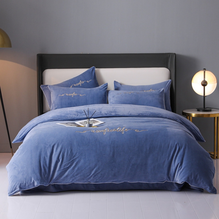 91家纺网 家纺一手货源 找家纺 （总）禧澜庭 2025新款A类婴儿绒宝宝绒牛奶绒纯色四件套-暖阳