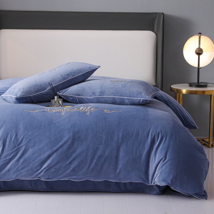 91家纺网 家纺一手货源 找家纺 （总）禧澜庭 2025新款A类婴儿绒宝宝绒牛奶绒纯色四件套-暖阳