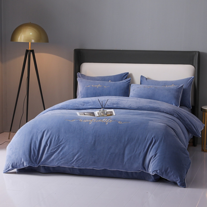 91家纺网 家纺一手货源 找家纺 （总）禧澜庭 2025新款A类婴儿绒宝宝绒牛奶绒纯色四件套-暖阳