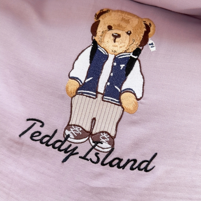 91家纺网 家纺一手货源 找家纺 泰迪爱兰Teddy ISLAND 2025新款轻奢全棉双层纱绣花四件套 风信紫+深紫 