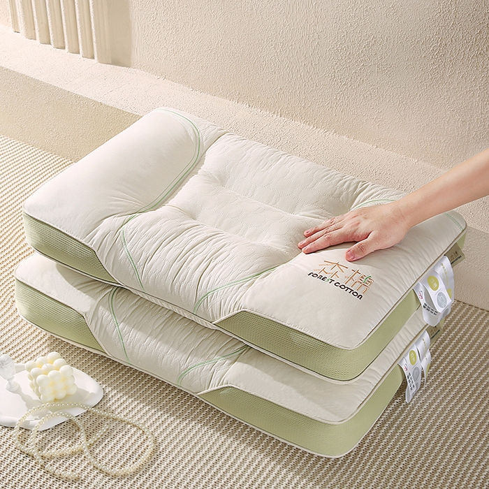 （总）金牛枕芯 2025新款全棉枕头森棉成人枕牵引枕按摩枕头