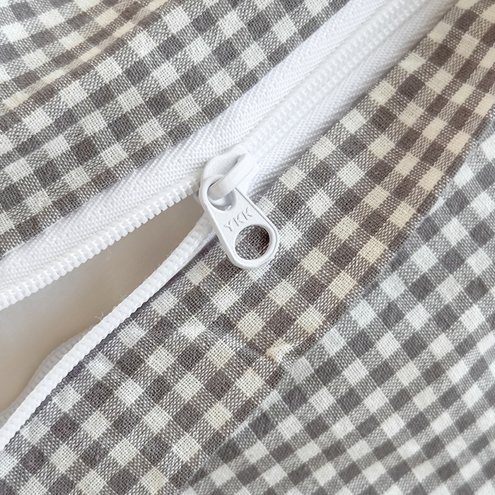 91家纺网 家纺一手货源 找家纺 泰迪爱兰Teddy ISLAND 2025新款全棉色织水洗棉格子绣花四件套 灰密格