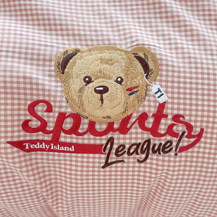 91家纺网 家纺一手货源 找家纺 泰迪爱兰Teddy ISLAND 2026新款全棉色织水洗棉格子绣花四件套 粉密格 