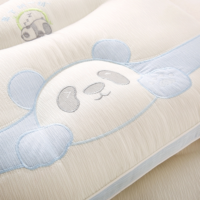 91家纺网 家纺一手货源 找家纺 金牛枕芯 2025新款枕头熊猫趴趴三色情侣系列亲肤护颈枕牵引枕头枕芯 趴趴熊-蓝