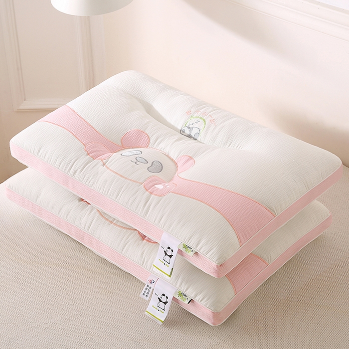 金牛枕芯 2025新款枕头熊猫趴趴三色情侣系列亲肤护颈枕牵引枕头枕芯 趴趴熊-粉