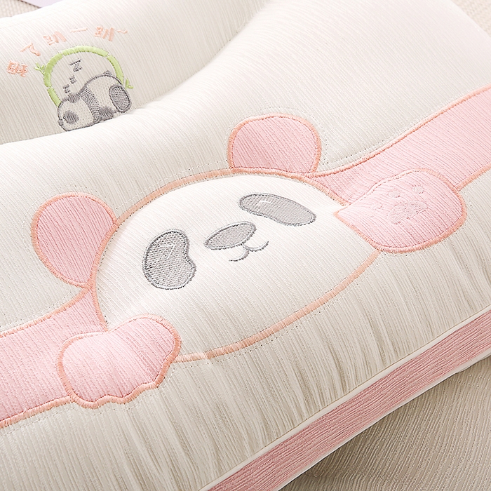 91家纺网 家纺一手货源 找家纺 金牛枕芯 2025新款枕头熊猫趴趴三色情侣系列亲肤护颈枕牵引枕头枕芯 趴趴熊-粉