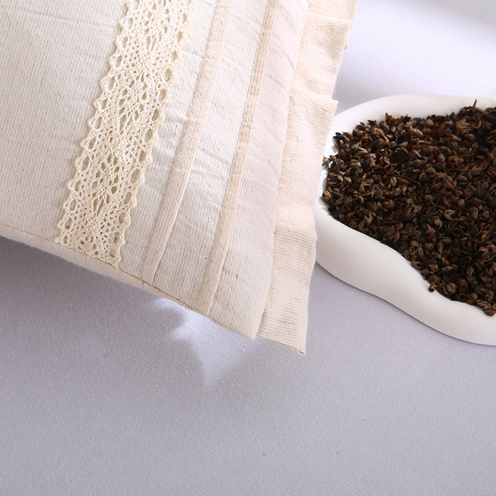 91家纺网 家纺一手货源 找家纺 金牛枕芯 2025新款棉麻荞麦枕简约系列枕头枕芯全荞麦枕头枕芯 棉麻枕-白色