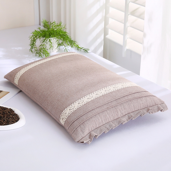 金牛枕芯 2025新款棉麻荞麦枕简约系列枕头枕芯全荞麦枕头枕芯 棉麻枕-咖