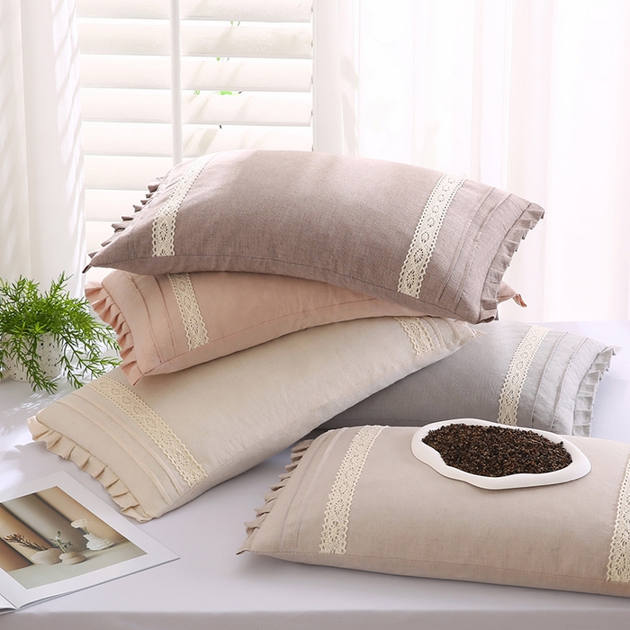 91家纺网 家纺一手货源 找家纺 金牛枕芯 2025新款棉麻荞麦枕简约系列枕头枕芯全荞麦枕头枕芯 棉麻枕-咖