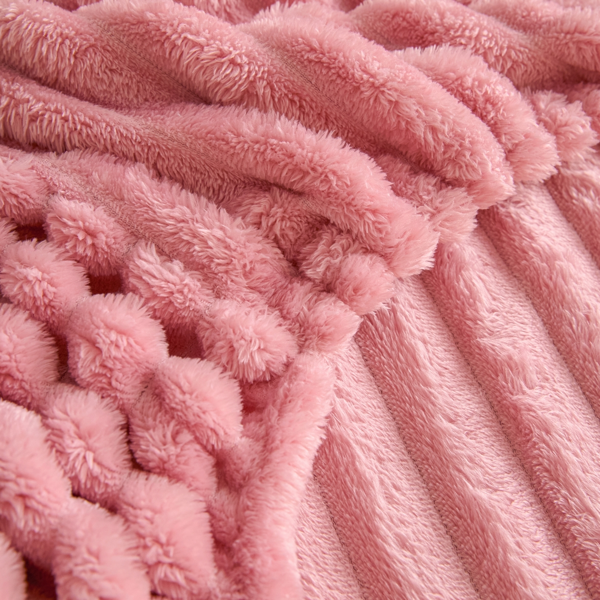 91家纺网 家纺一手货源 找家纺 蓝极人 2025新款兔毛绒大抽条床笠单品床笠床笠单件（跨境可供） 抽条-床笠浅粉