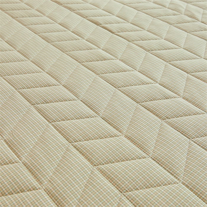 91家纺网 家纺一手货源 找家纺 优眠坊 2025新品全棉色织水洗棉纯棉夹棉抗菌绗缝床笠-幻格系列 方格-抹茶绿