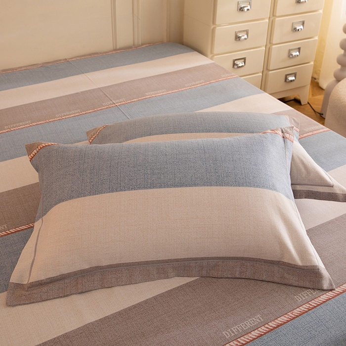 91家纺网 家纺一手货源 找家纺 简如   2025新款全棉磨毛印花四件套（有买家秀提供）波利梦条