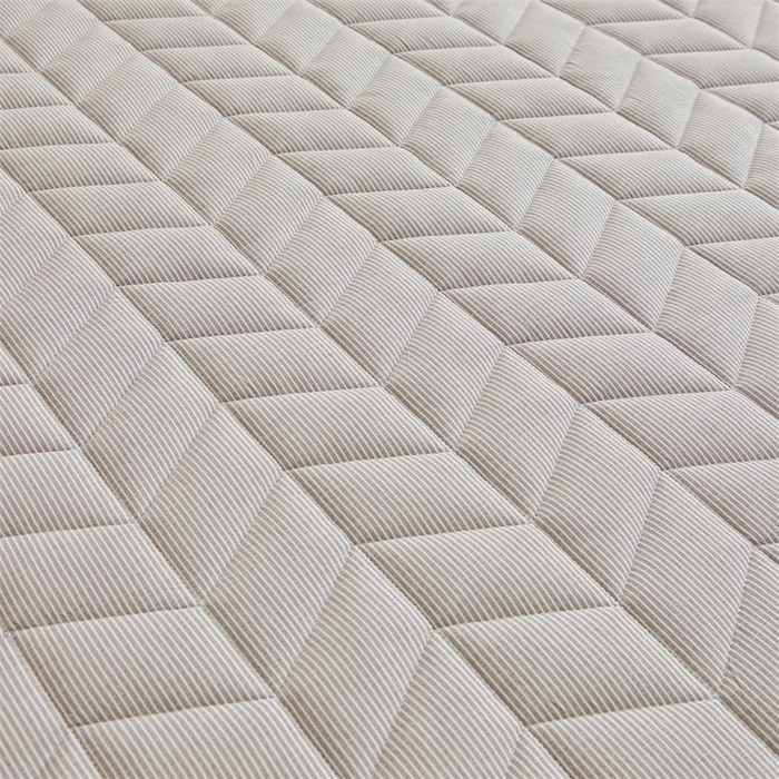 91家纺网 家纺一手货源 找家纺 优眠坊 2025新品全棉色织水洗棉纯棉夹棉抗菌绗缝床笠-幻格系列 条纹-灰