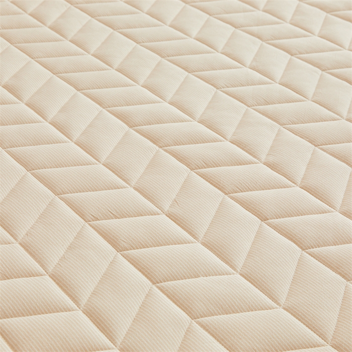 91家纺网 家纺一手货源 找家纺 优眠坊 2025新品全棉色织水洗棉纯棉夹棉抗菌绗缝床笠-幻格系列 条纹-卡其