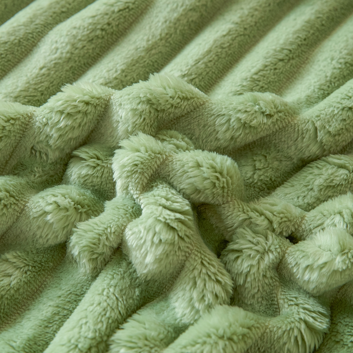 91家纺网 家纺一手货源 找家纺 酱子 2025新款兔毛绒大抽条床笠单品床笠床笠单件 抽条-床笠果绿