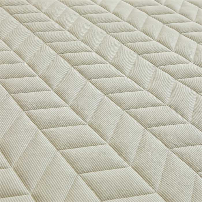 91家纺网 家纺一手货源 找家纺 优眠坊 2025新品全棉色织水洗棉纯棉夹棉抗菌绗缝床笠-幻格系列 条纹-清新绿