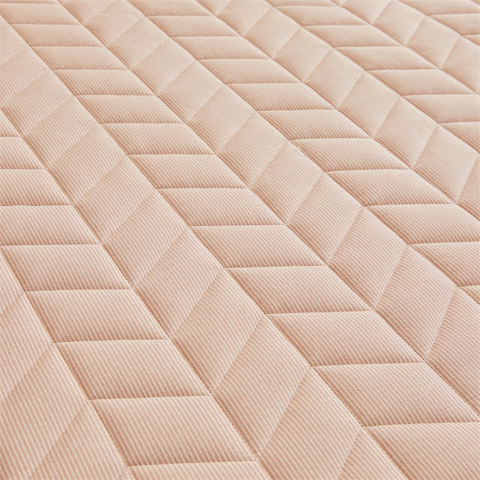 91家纺网 家纺一手货源 找家纺 优眠坊 2025新品全棉色织水洗棉纯棉夹棉抗菌绗缝床笠-幻格系列 条纹-玉色