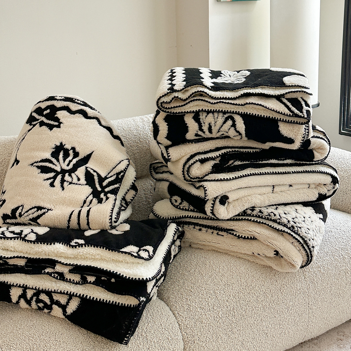 （总）繁花家居 2025新款阳离子羊羔绒毛毯毯子