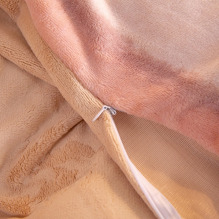 91家纺网 家纺一手货源 找家纺 简如 2025新款高克重A类印花臻棉绒牛奶绒四件套冬季加厚法莱 旷野(桔)