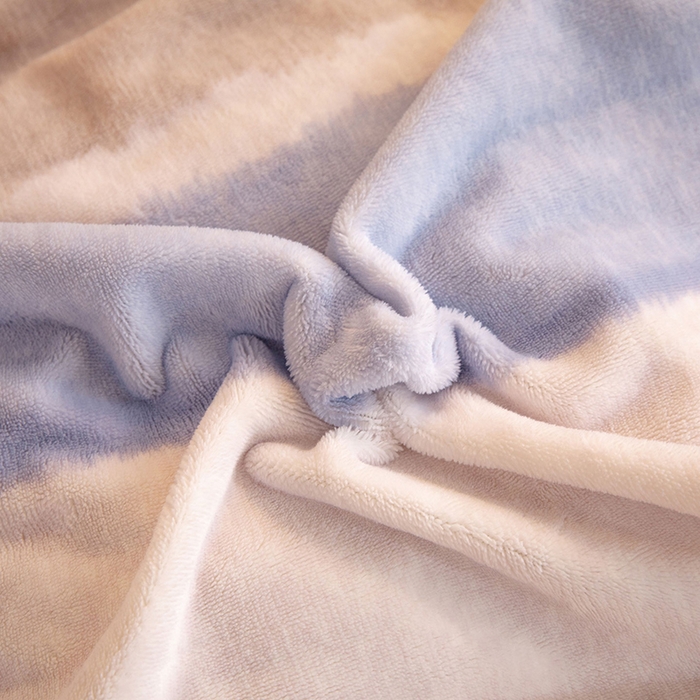 91家纺网 家纺一手货源 找家纺 简如 2025新款高克重A类印花臻棉绒牛奶绒四件套冬季加厚法莱 旷野(蓝咖)