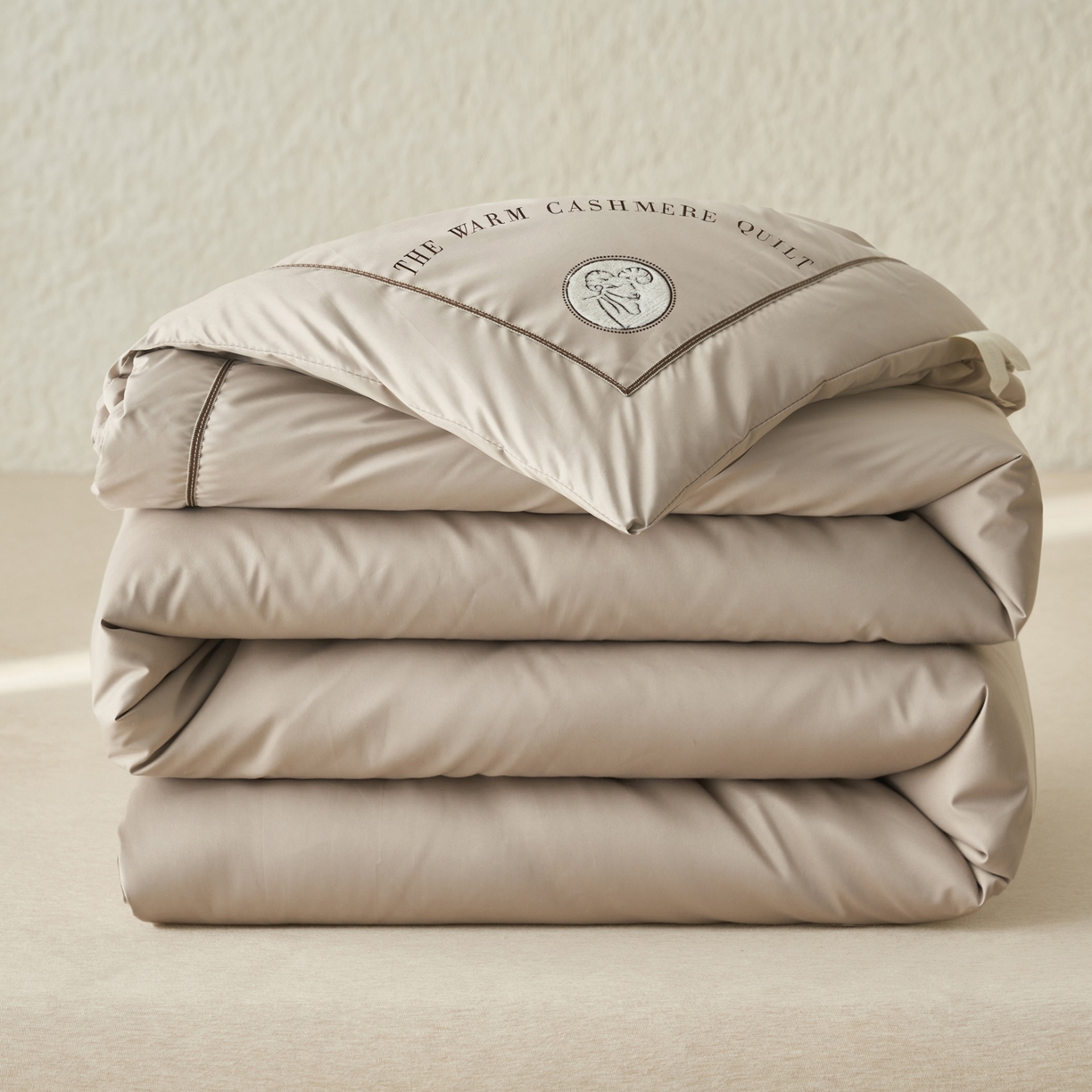 子由家居 2025新款贴布绣澳洲进口羊毛被被子被芯 羊毛被-米驼