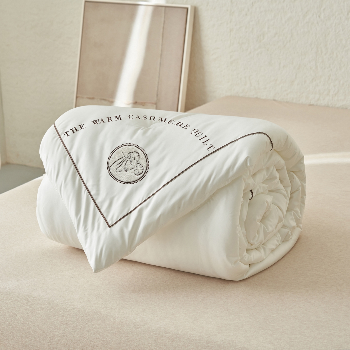 91家纺网 家纺一手货源 找家纺 子由家居 2025新款贴布绣澳洲进口羊毛被被子被芯 羊毛被-白色