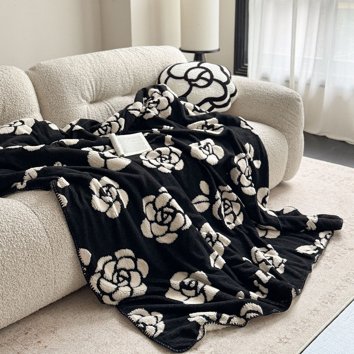 91家纺网 家纺一手货源 找家纺 繁花家居 2025新款阳离子羊羔绒毛毯毯子 夜玫馨