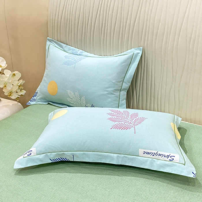 91家纺网 家纺一手货源 找家纺 昊翔家纺 2025新款100%全棉纯棉加厚磨毛四件套 花枝漫漫-绿