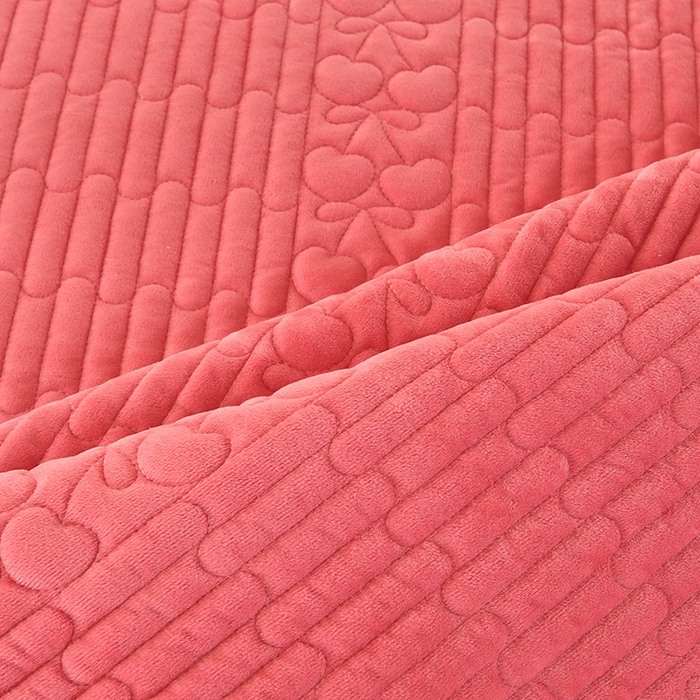 91家纺网 家纺一手货源 找家纺 栩裕纺织 2025新款宝宝绒夹棉单床盖-大蕾丝花边款 粉色