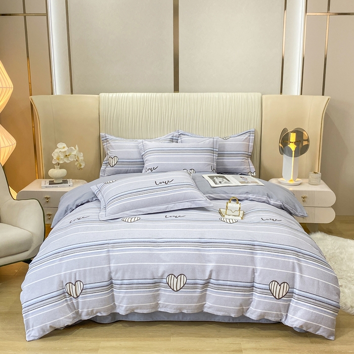 91家纺网 家纺一手货源 找家纺 昊翔家纺 2025新款100%全棉纯棉加厚磨毛四件套 可心柔-灰