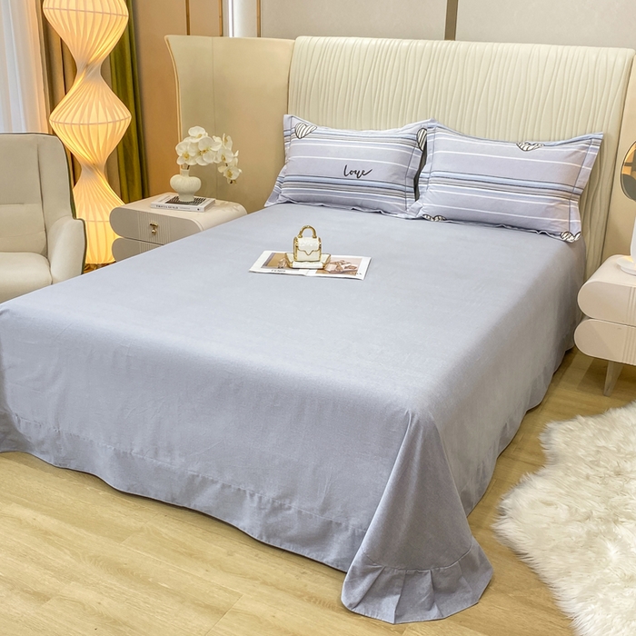 91家纺网 家纺一手货源 找家纺 昊翔家纺 2025新款100%全棉纯棉加厚磨毛四件套 可心柔-灰