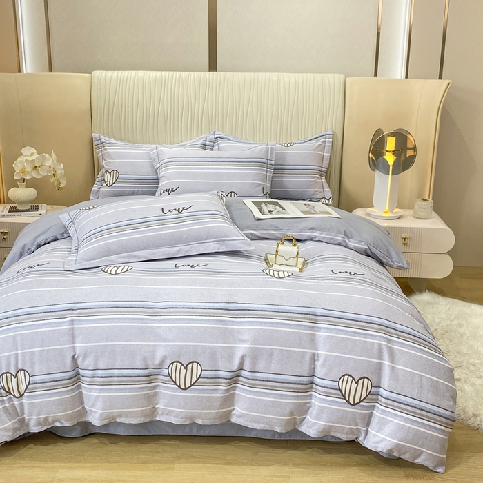 91家纺网 家纺一手货源 找家纺 昊翔家纺 2025新款100%全棉纯棉加厚磨毛四件套 可心柔-灰