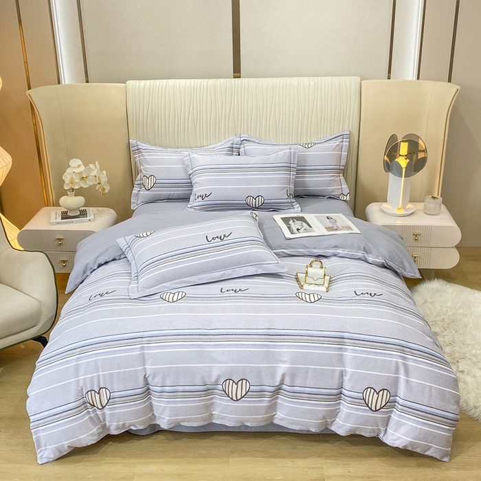 91家纺网 家纺一手货源 找家纺 昊翔家纺 2025新款100%全棉纯棉加厚磨毛四件套 可心柔-灰