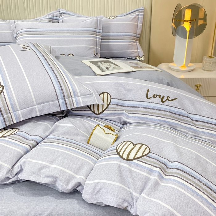 91家纺网 家纺一手货源 找家纺 昊翔家纺 2025新款100%全棉纯棉加厚磨毛四件套 可心柔-灰