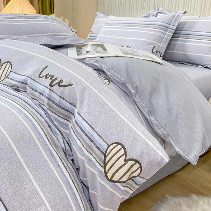 91家纺网 家纺一手货源 找家纺 昊翔家纺 2025新款100%全棉纯棉加厚磨毛四件套 可心柔-灰