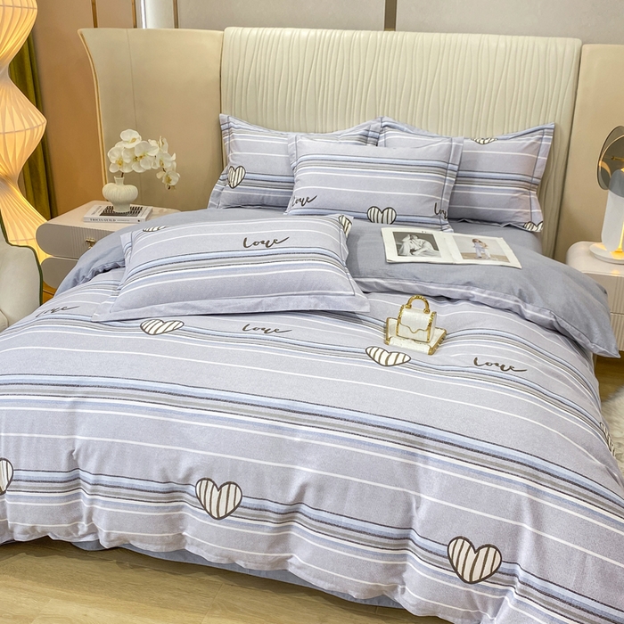 91家纺网 家纺一手货源 找家纺 昊翔家纺 2025新款100%全棉纯棉加厚磨毛四件套 可心柔-灰