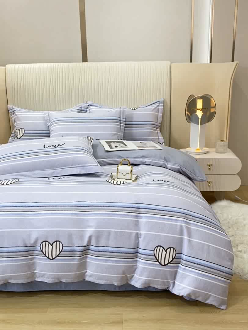 91家纺网 家纺一手货源 找家纺 昊翔家纺 2025新款100%全棉纯棉加厚磨毛四件套 可心柔-灰