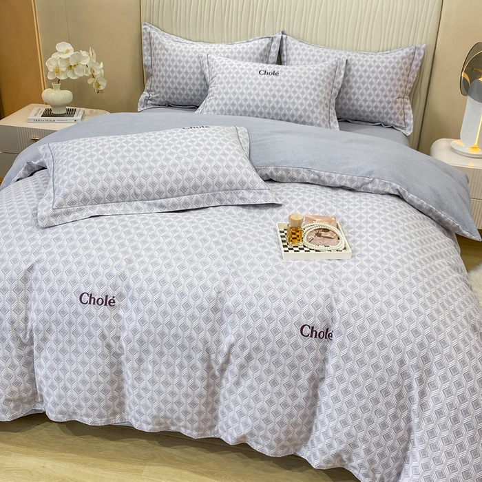 91家纺网 家纺一手货源 找家纺 昊翔家纺 2025新款100%全棉纯棉加厚磨毛四件套 昔城-灰