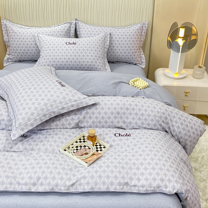 91家纺网 家纺一手货源 找家纺 昊翔家纺 2025新款100%全棉纯棉加厚磨毛四件套 昔城-灰