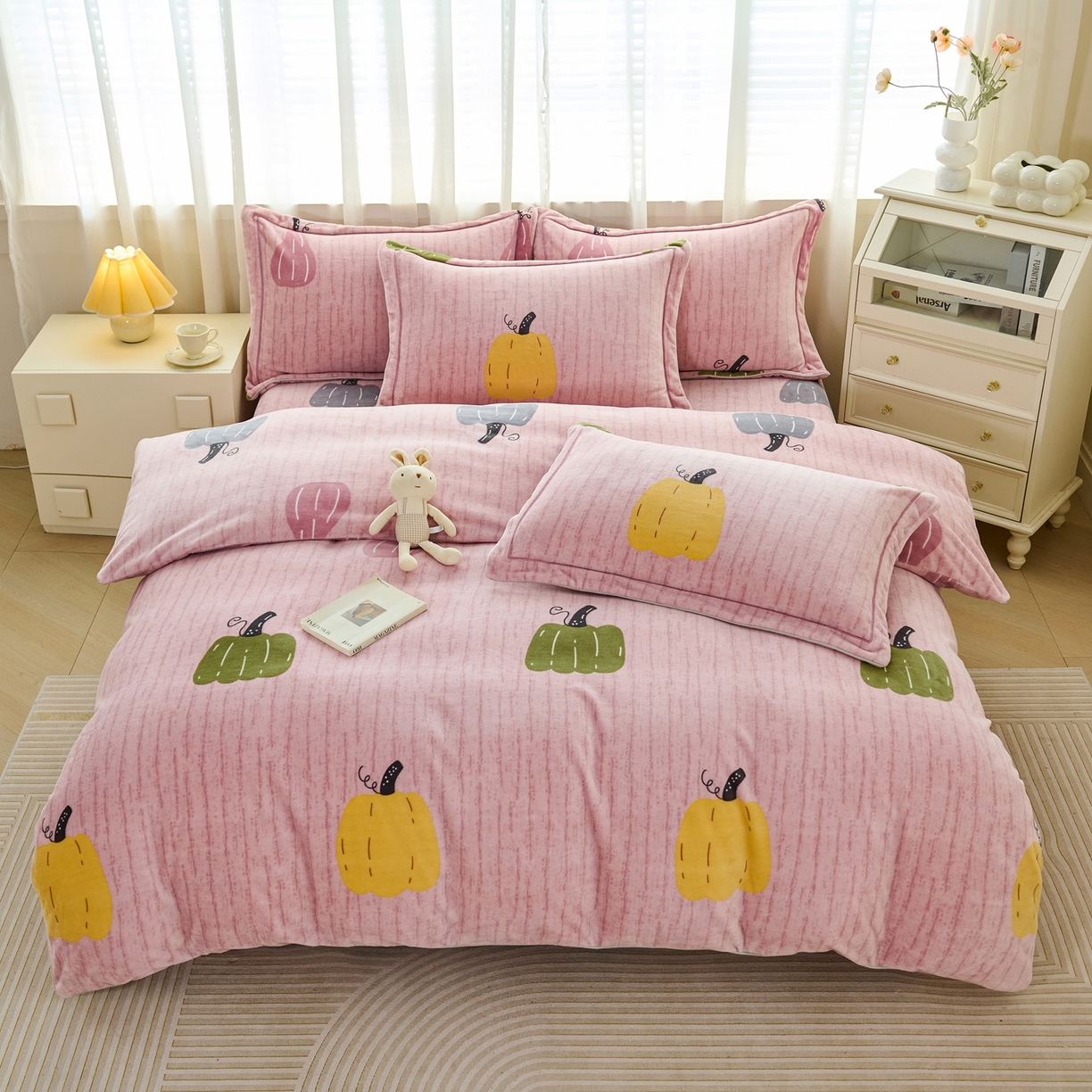 91家纺网 家纺一手货源 找家纺 （总）尚品凤凰2025新款高克重印花牛奶绒四件套-工艺款