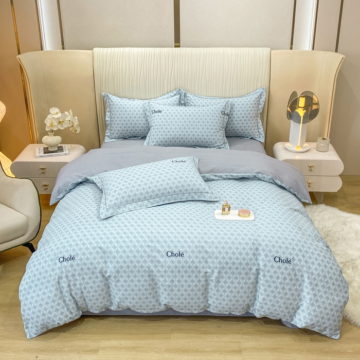 91家纺网 家纺一手货源 找家纺 昊翔家纺 2025新款100%全棉纯棉加厚磨毛四件套 昔城-蓝