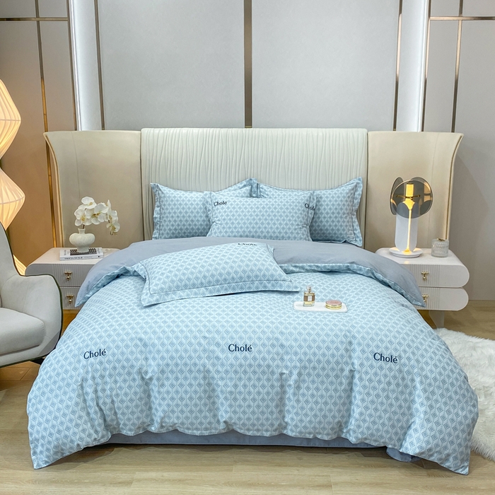 91家纺网 家纺一手货源 找家纺 昊翔家纺 2025新款100%全棉纯棉加厚磨毛四件套 昔城-蓝