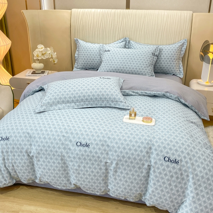 91家纺网 家纺一手货源 找家纺 昊翔家纺 2025新款100%全棉纯棉加厚磨毛四件套 昔城-蓝