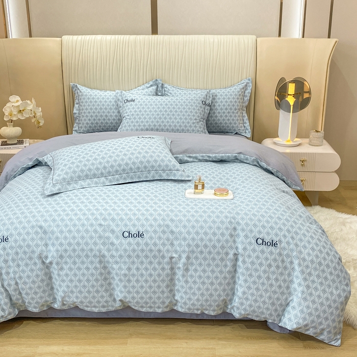 91家纺网 家纺一手货源 找家纺 昊翔家纺 2025新款100%全棉纯棉加厚磨毛四件套 昔城-蓝